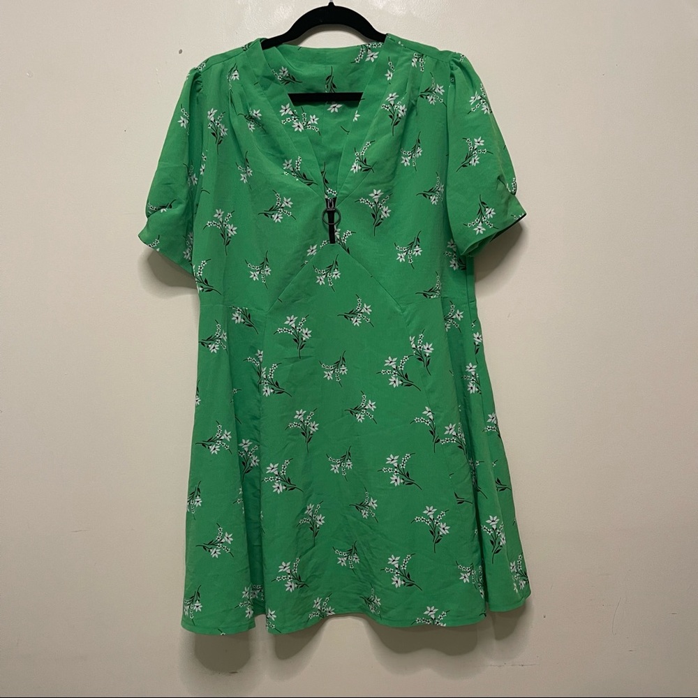 Green floral dress dress